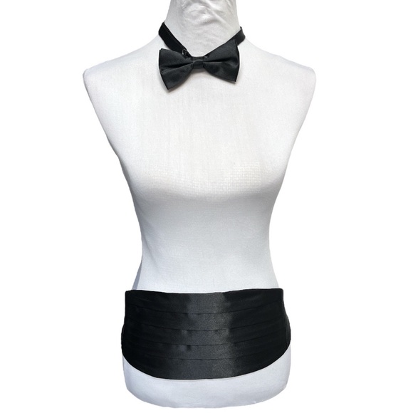Men’s Fashion Depot Adjustable Cummerbund & Bow Tie Set Black One Size Fits Most - Picture 11 of 11